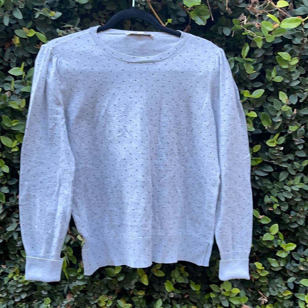 Puff Sleeve Lightweight Loft Polka Dot Sweater